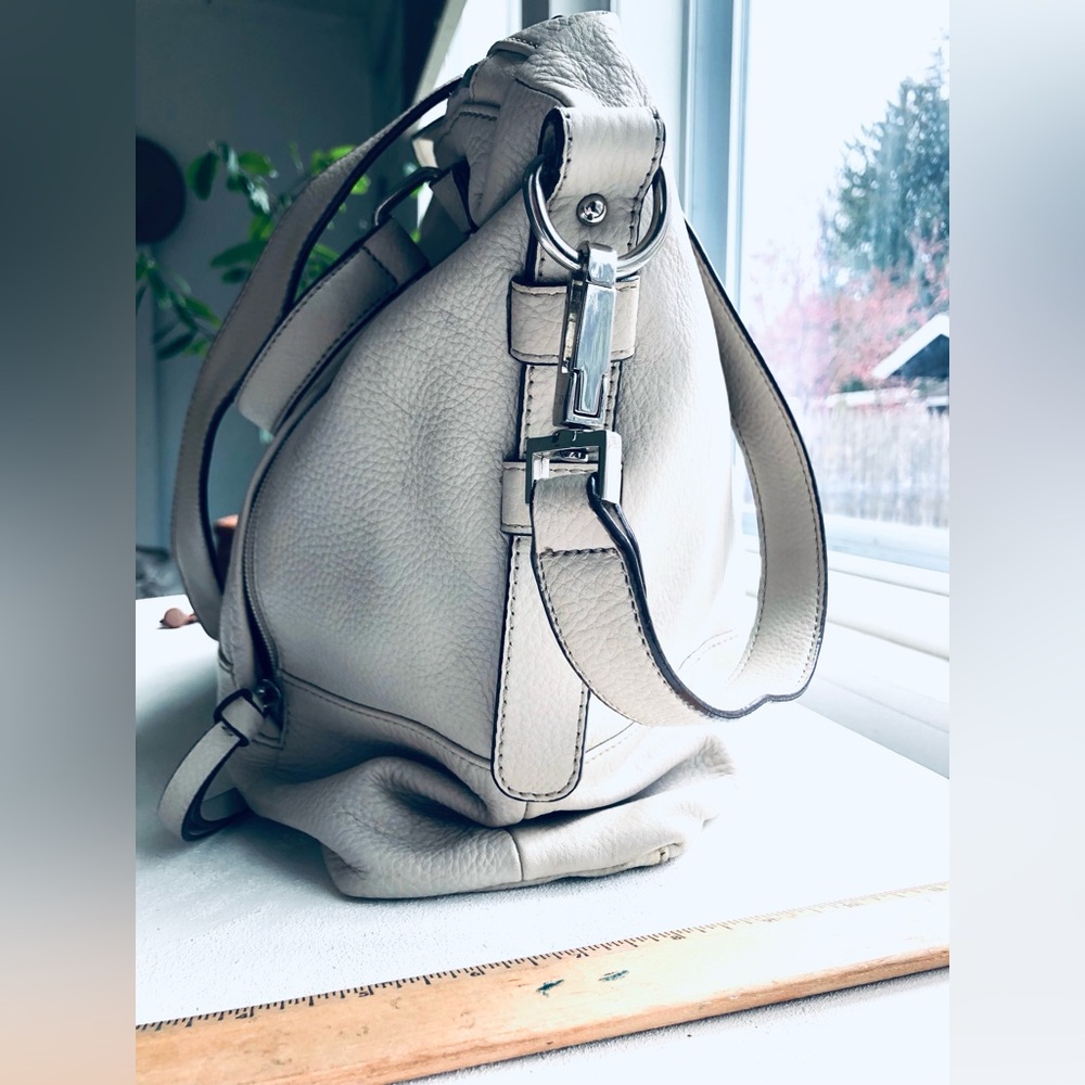 Leather satchel - 100% leather - white/ivory 16” x 12” x 3.5”+ by Sanctuary - Picture 15 of 16